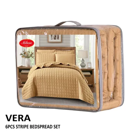 Milanobedlinen Bed Spread Vera Stripe 6pcs Set